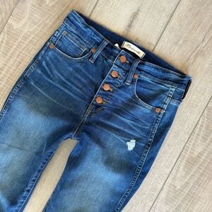 Madewell 10” High Rise Exposed Button Skinny Jeans - Size 26